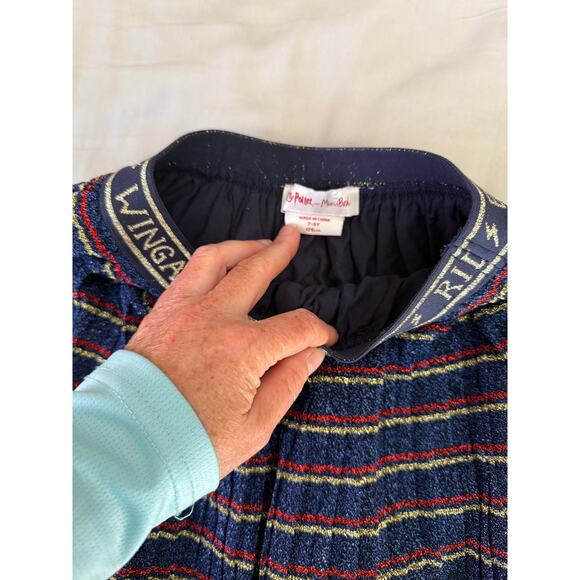 Mini Boden blue harry potter stripe skirt size 7/8 - Picture 2 of 3